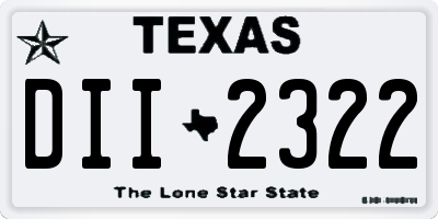 TX license plate DII2322