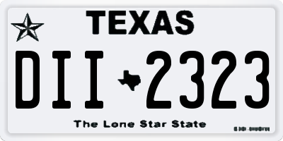 TX license plate DII2323