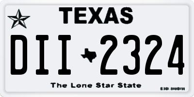 TX license plate DII2324