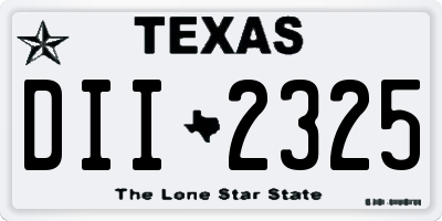 TX license plate DII2325