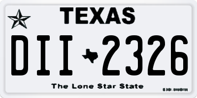 TX license plate DII2326