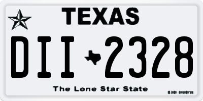 TX license plate DII2328