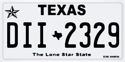 TX license plate DII2329