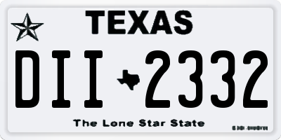 TX license plate DII2332