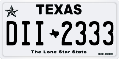 TX license plate DII2333