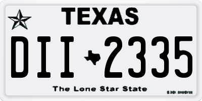 TX license plate DII2335