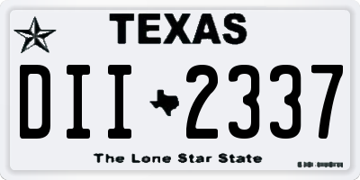 TX license plate DII2337
