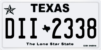 TX license plate DII2338