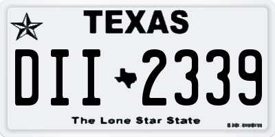 TX license plate DII2339