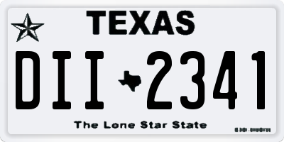 TX license plate DII2341