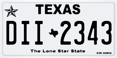 TX license plate DII2343
