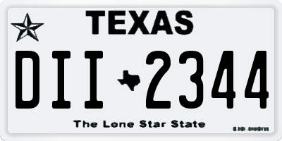 TX license plate DII2344
