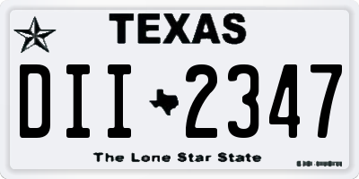 TX license plate DII2347