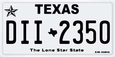 TX license plate DII2350