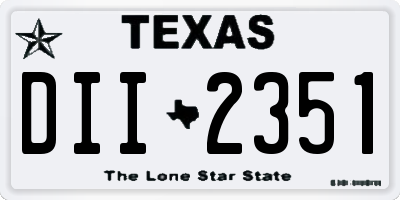 TX license plate DII2351