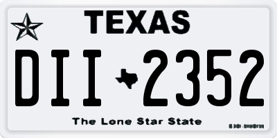 TX license plate DII2352