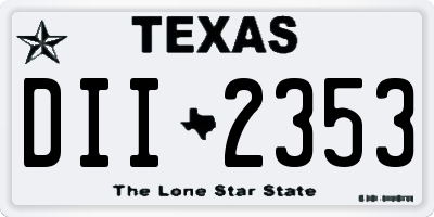 TX license plate DII2353