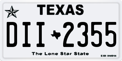 TX license plate DII2355
