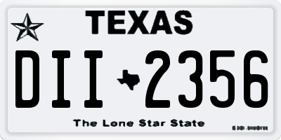 TX license plate DII2356