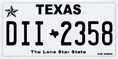 TX license plate DII2358