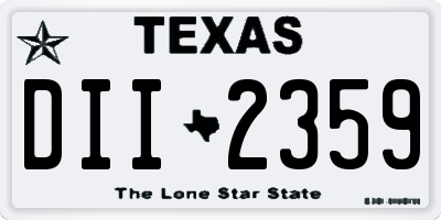 TX license plate DII2359