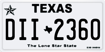 TX license plate DII2360