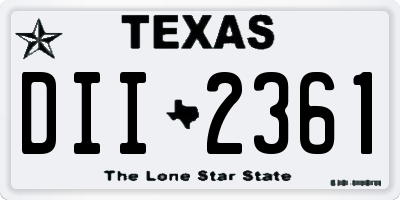 TX license plate DII2361