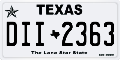 TX license plate DII2363