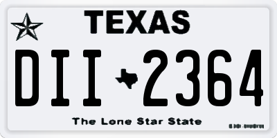 TX license plate DII2364