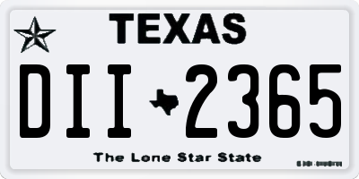 TX license plate DII2365