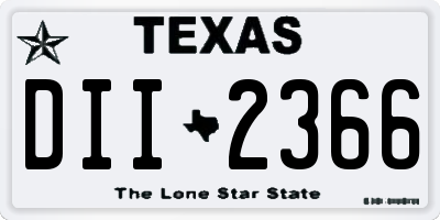 TX license plate DII2366