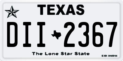 TX license plate DII2367