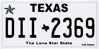 TX license plate DII2369