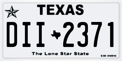 TX license plate DII2371