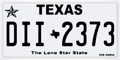TX license plate DII2373