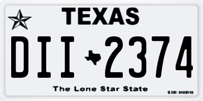 TX license plate DII2374