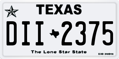 TX license plate DII2375