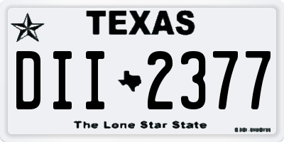 TX license plate DII2377