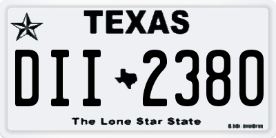TX license plate DII2380