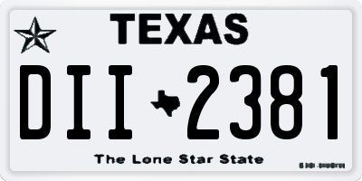 TX license plate DII2381