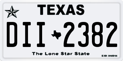 TX license plate DII2382