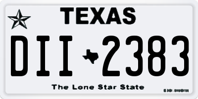 TX license plate DII2383