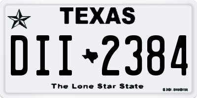 TX license plate DII2384
