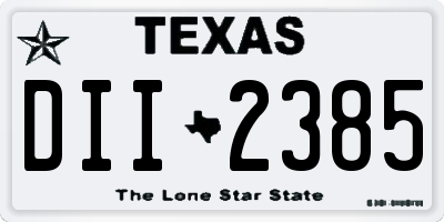 TX license plate DII2385