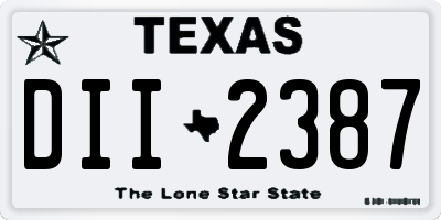 TX license plate DII2387