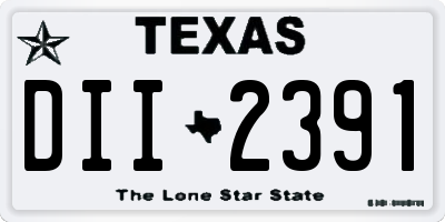TX license plate DII2391