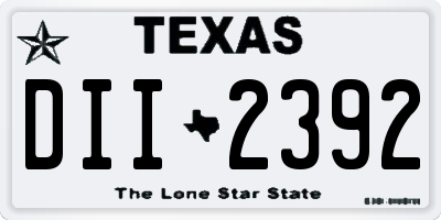 TX license plate DII2392