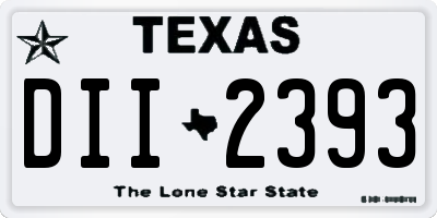 TX license plate DII2393