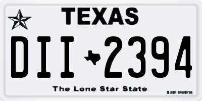 TX license plate DII2394