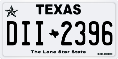 TX license plate DII2396
